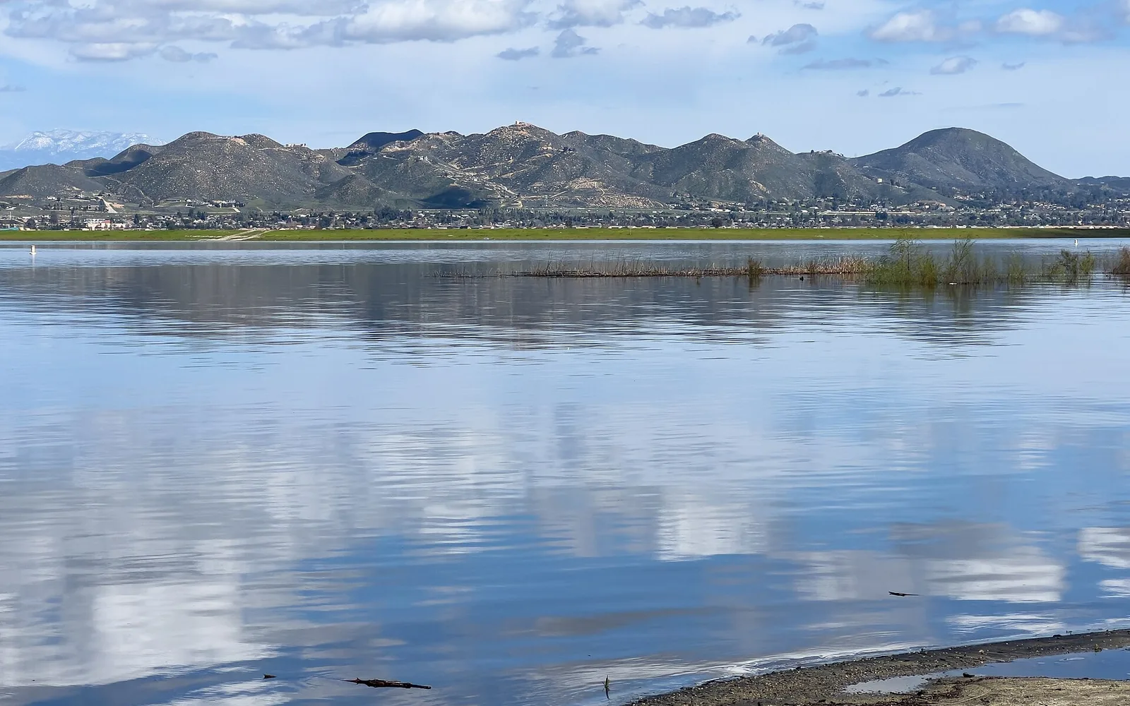 Lake Elsinore and Sedco Hills viewed from Perret Park in California